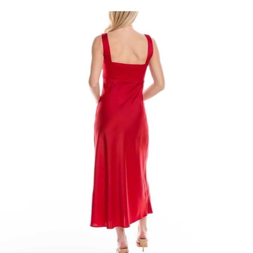 NWT WAYF Siren Cupped Satin Midi Dress In Red . Size S - Picture 5 of 14